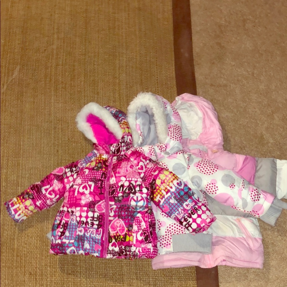 3 like new 2T girls winter jackets. $10 each